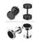 2 Pairs Of 316L Surgical Steel Punk Black & Silver Men Women Barbell Earrings